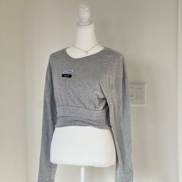 LEDiN Plain Ruched Double-Layer T-Shirt - Picture 11 of 11